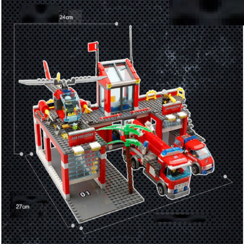 Bộ lắp ráp kiểu lego kazi  fire fight trạm cứu hỏa thành phố kazi 8051