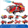 Bộ lắp ráp kiểu lego 8 trong 1 qmjm  mô hình xe cứu hỏa 1805